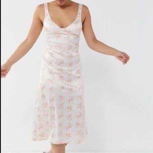 Urban Outfitters Paige Satin Floral Midi Dress